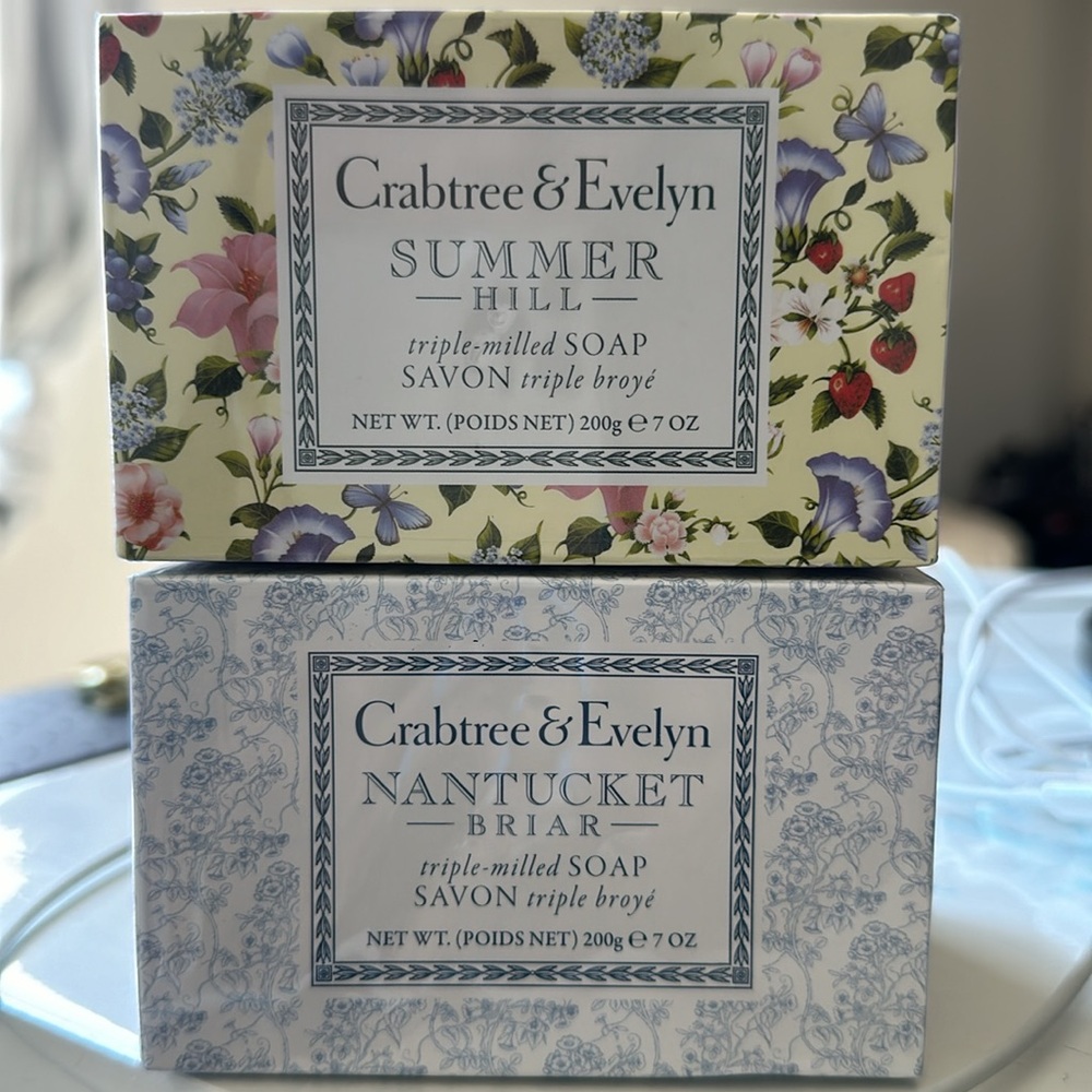 Crabtree & Evelyn Nantucket Briar and Summer Hill Bar Soap Set